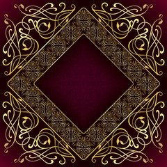 Wall Mural - Luxury square gold frame