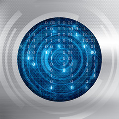 Sticker - Abstract tech binary security blue background