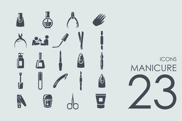 Poster - set of manicure icons