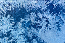 Frosty Winter Pattern At A Window Glass
