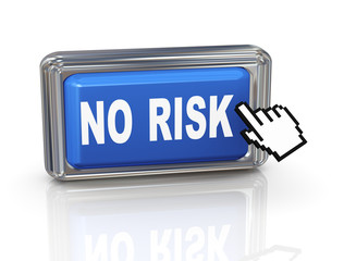 Canvas Print - 3d hand cursor button - no risk