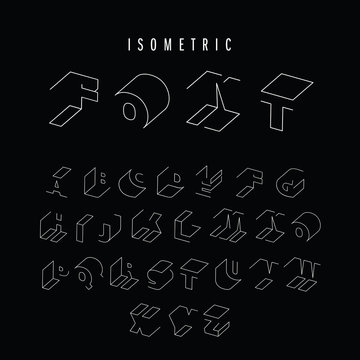 Isometric outline alphabet