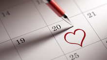 Closeup Of A Personal Agenda Setting An Important Date Written W