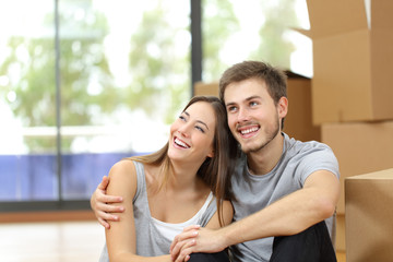 Poster - Happy couple moving home planning