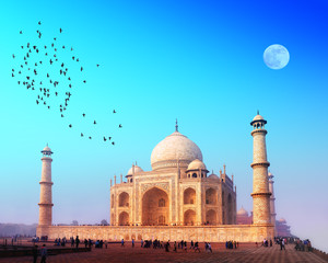 Fototapete - Taj Mahal Palace in India. Indian Temple Tajmahal