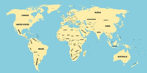 Sticker - Political map of World