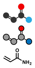 Poster - acrylamide molecule, polyacrylamide building block.