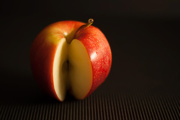 one red apple slice