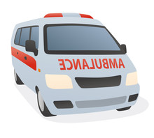 Ambulance Car, Front View, Vector Illustration