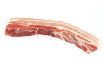 Pork belly on white background