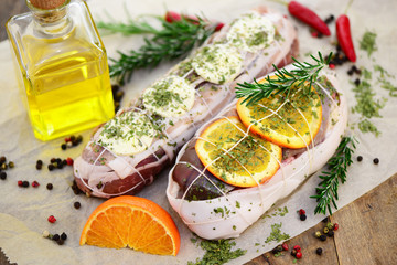 Canvas Print - Ölflasche Fleisch