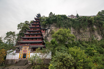 Wall Mural - shibao pagoda; shibaozhai stockaded village- chongqing,china