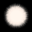 White fluffy vector isolated sphere. A piece of fur.