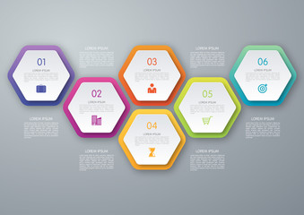 Wall Mural - Vector circle hexagon infographic