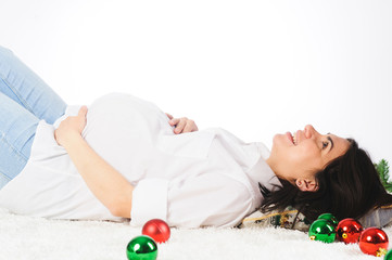 Poster - Laughing Pregnant Woman