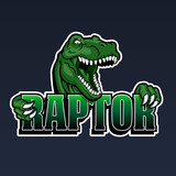 Fototapeta  - raptor mascot,cartoon raptor ,dinosaur illustration ,