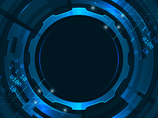 Poster - abstract vector digital technology concept. gear wheels and glitter.