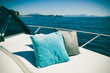 Pillow on board, motoryacht .