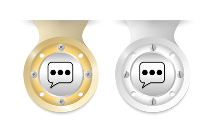 Poster - Golden and silver object and speech bubble