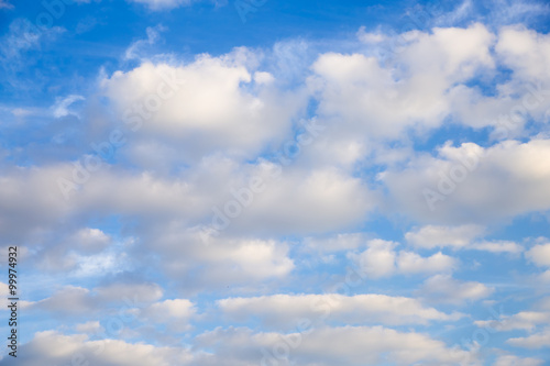 Naklejka na szybę blue sky white clouds blur