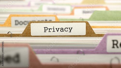 Fotomural File Folder Labeled as Privacy.