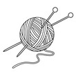 Yarn ball and needle
