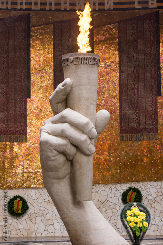 Poster The eternal flame in the Hall of Military Glory historical memorial complex "To
