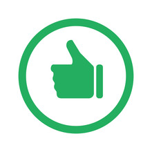 Flat Green Thumb Up Icon And Green Circle