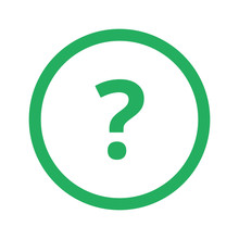 Flat Green Question Mark Icon And Green Circle