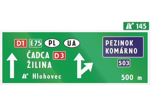 Road sign used in Slovakia - 