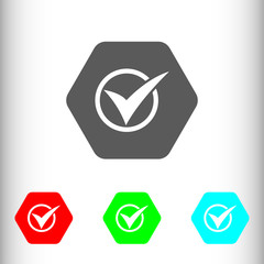 Poster - Check, true, right sign icon, vector illustration. Flat design s