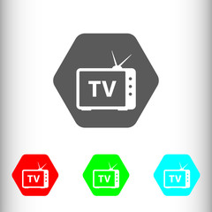 Poster - TV television sign icon, vector illustration. Flat design style