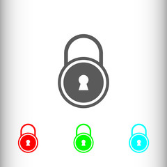 Poster - Lock, locked sign icon, vector illustration. Flat design style f