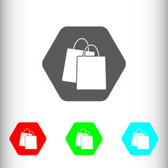 Aufkleber - Shopping bag sign icon, vector illustration. Flat design style f