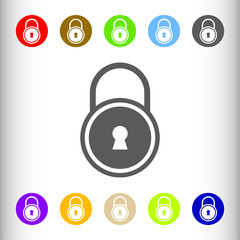 Poster - Lock, locked sign icon, vector illustration. Flat design style f
