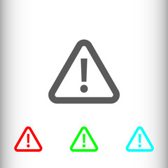 Poster - Warning sign icon, vector illustration. Flat design style for we