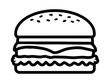 Hamburger / cheeseburger line art icon for food apps and websites
