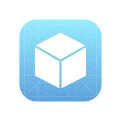 Aufkleber - Cube sign icon, vector illustration. Flat design style for web a