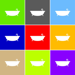 Aufkleber - Bathtub sign icon, vector illustration. Flat design style for we