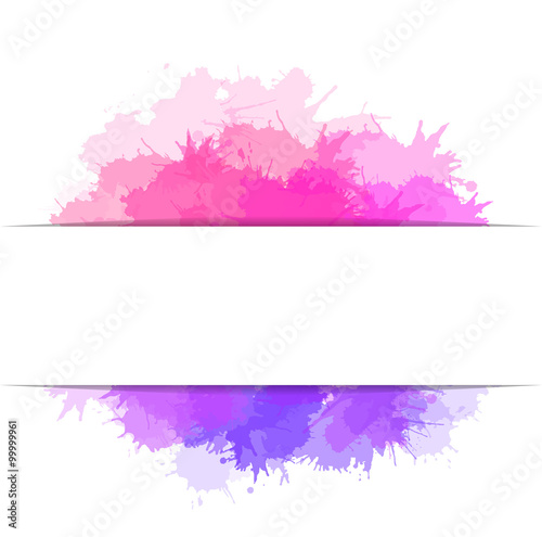 Cover with colorful watercolor splashes and place for text Tableau sur Toile