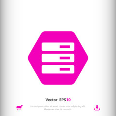 Poster - Data server sign icon, vector illustration. Flat design style fo