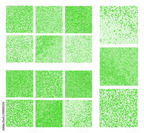 Abstract Square Pixel Mosaic Background Set Abstract Vector