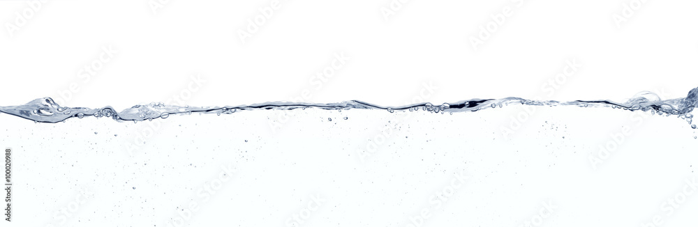 Water line surface against white background - obrazy, fototapety, plakaty 