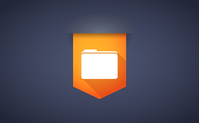 Poster - Long shadow ribbon icon with a folder