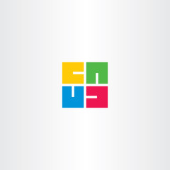 letter u square rotation logo vector