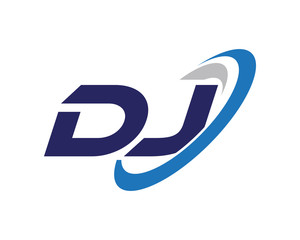 Wall Mural - DJ Letter Swoosh Business Logo