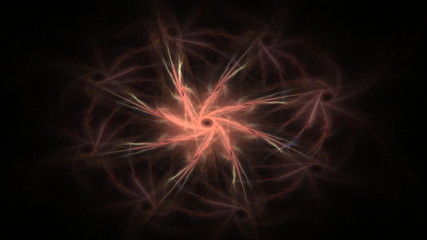 Poster - Abstract seamless loop of glowing fractal lights. 