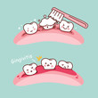 cartoon tooth brush and gingivitis