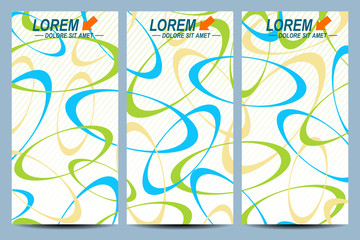Poster - Set of vector flyers. Background with colorful circles . Modern stylish design
