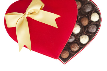 Wall Mural - Truffles in box on white background